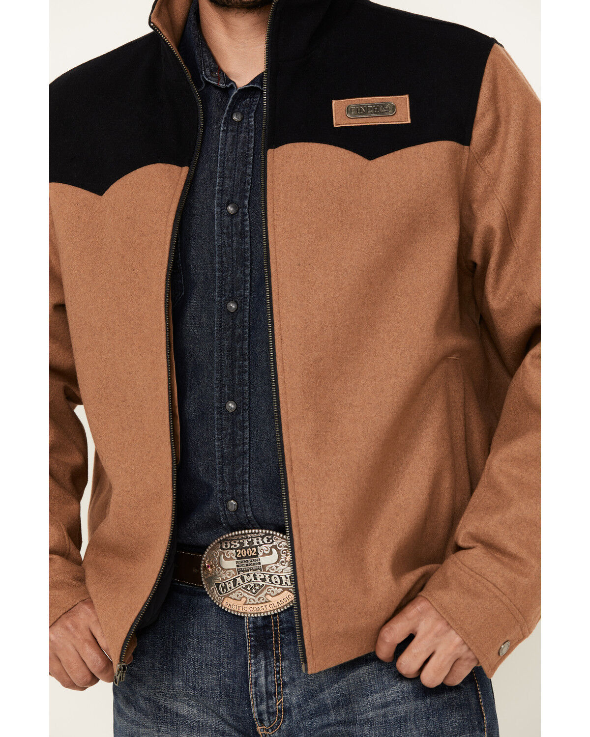Image #3 - Cinch Men's Concealed Carry Color Block Zip Jacket, Brown, hi-res