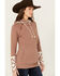 Image #2 - Ampersand Avenue Women's Southwestern Print Hooded Pullover, Tan, hi-res