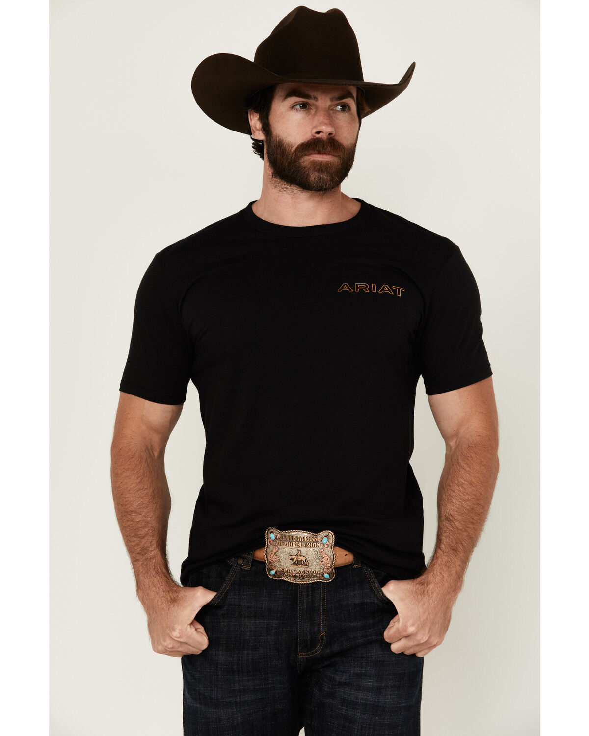 Image #2 - Ariat Men's Western Wear Cowboy Short Sleeve Graphic T-Shirt, Black, hi-res