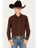 Image #1 - Cody James Boys' Plaid Print Long Sleeve Snap Flannel Shirt, Rust Copper, hi-res
