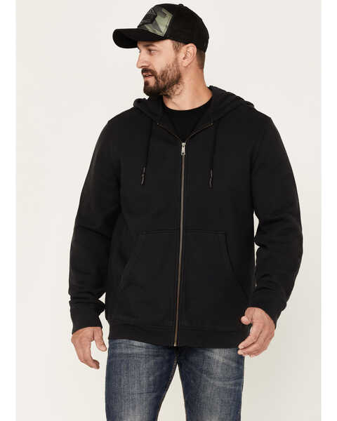 Brothers and Sons Heavy Weathered Hooded Jacket, Black, hi-res