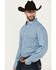 Image #2 - Wrangler Men's Classic Geo Print Long Sleeve Button-Down Western Shirt, Blue, hi-res