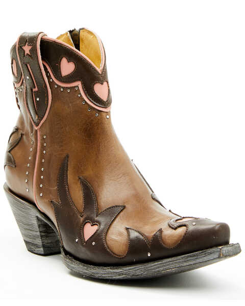 Image #1 - Yippee Ki Yay by Old Gringo Women's Love & Paranoia Western Booties - Snip Toe , Pink, hi-res