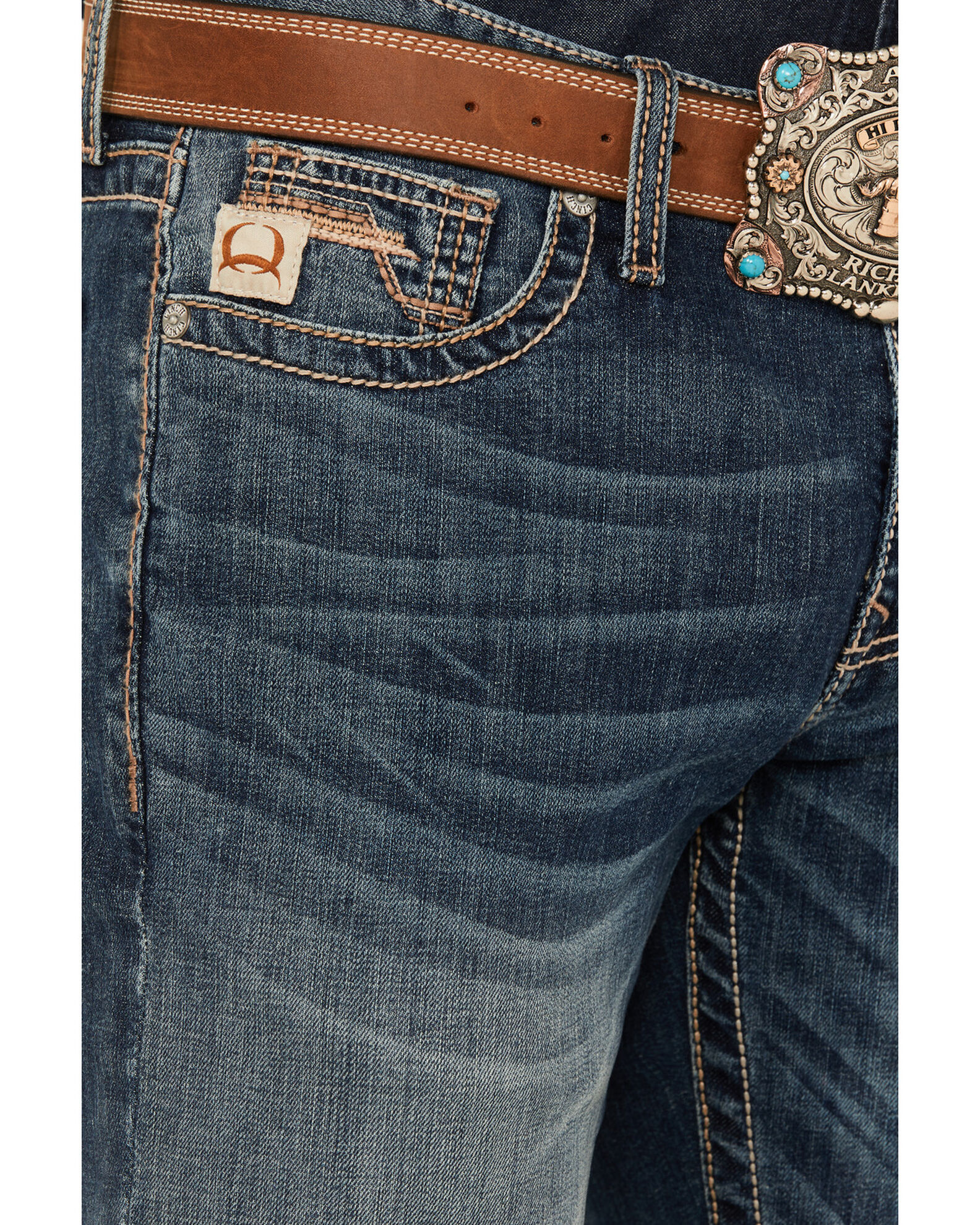 Cinch Men's Ian Dark Stonewash Slim Bootcut Performance Stretch Denim Jeans  | Sheplers