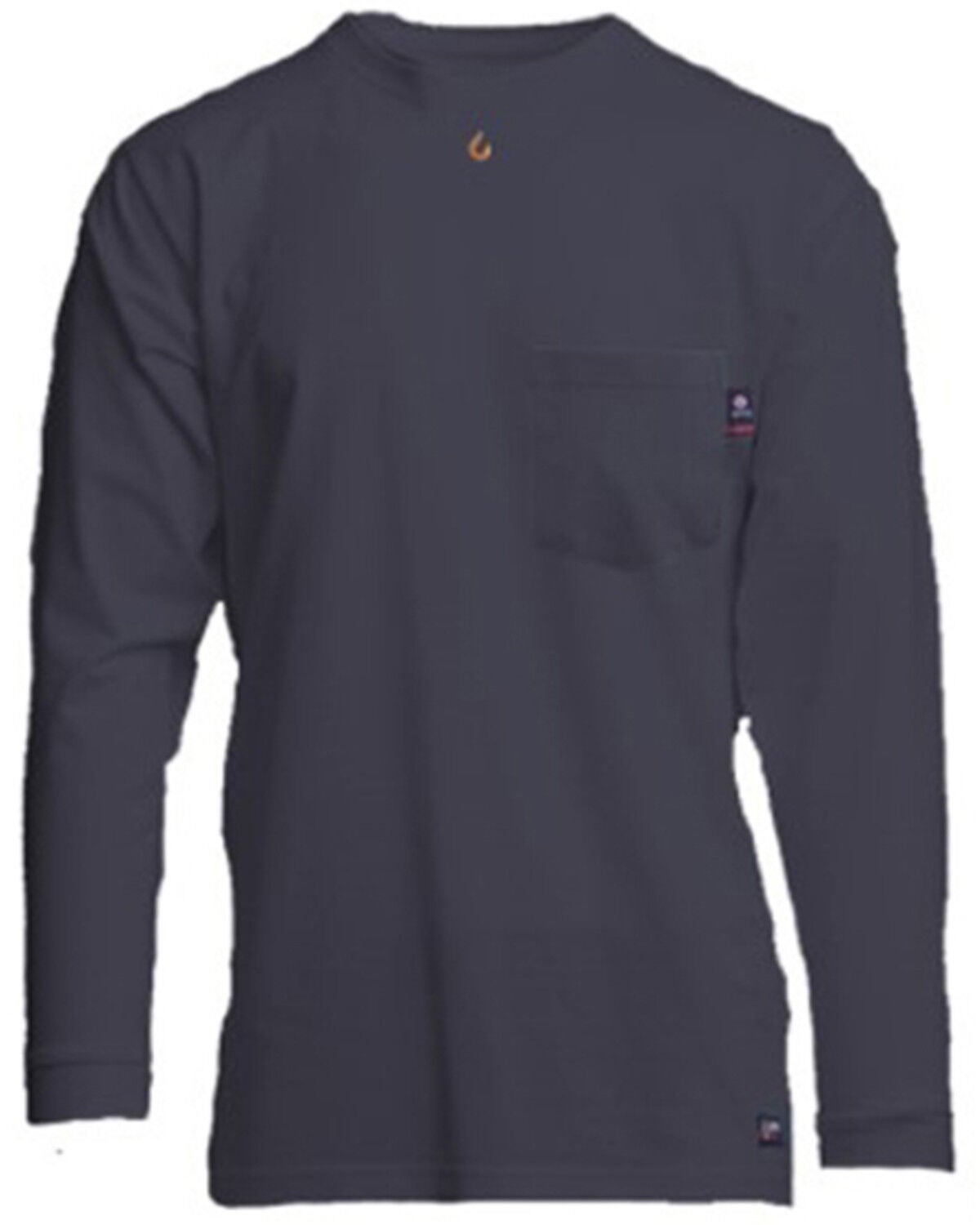 Lapco Men's FR Solid Long Sleeve Work Pocket T-Shirt, Navy, hi-res