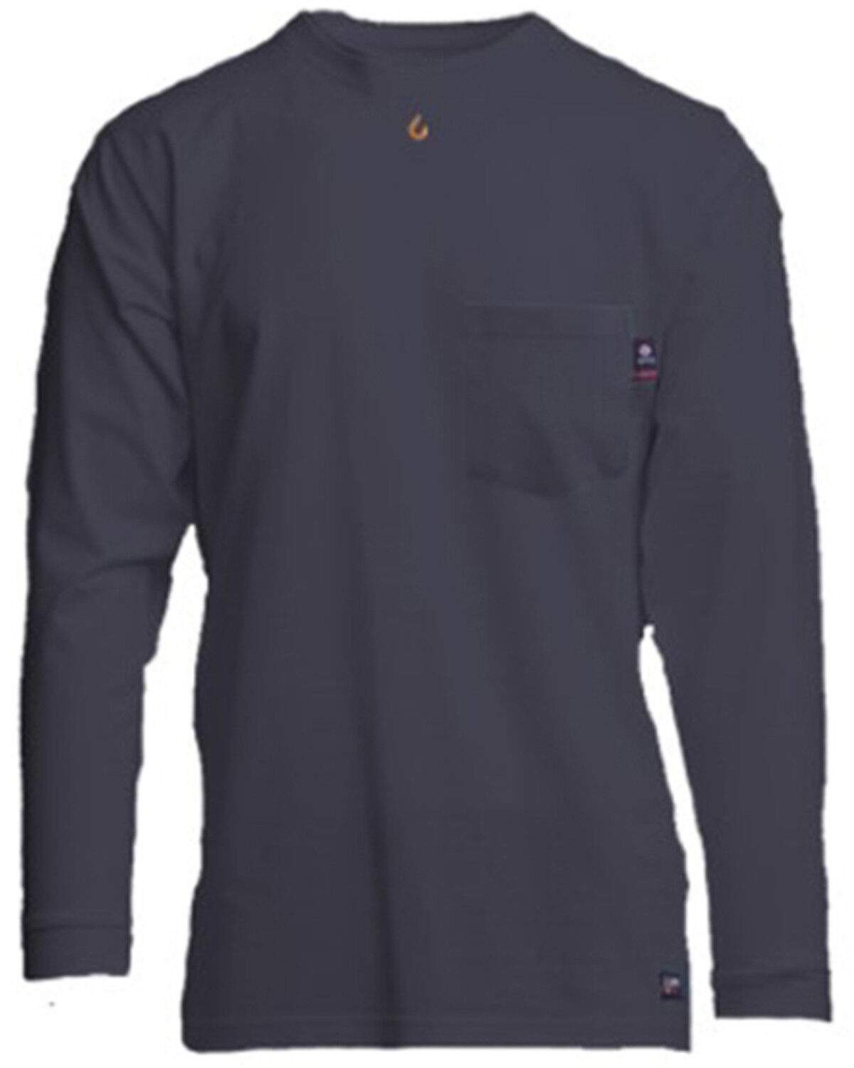 Image #1 - Lapco Men's FR Solid Long Sleeve Work Pocket T-Shirt, Navy, hi-res