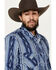 Image #2 - Rock & Roll Denim Men's Southwestern Striped Print Long Sleeve Snap Stretch Western Shirt, Blue, hi-res