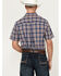Image #4 - Cody James Men's Tequila Sunrise Plaid Print Short Sleeve Button-Down Stretch Western Shirt, Navy, hi-res