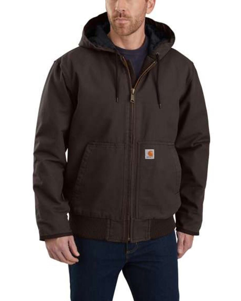 Carhartt Men's Dark Brown Washed Duck Active Hooded Work Jacket - Big | Sheplers