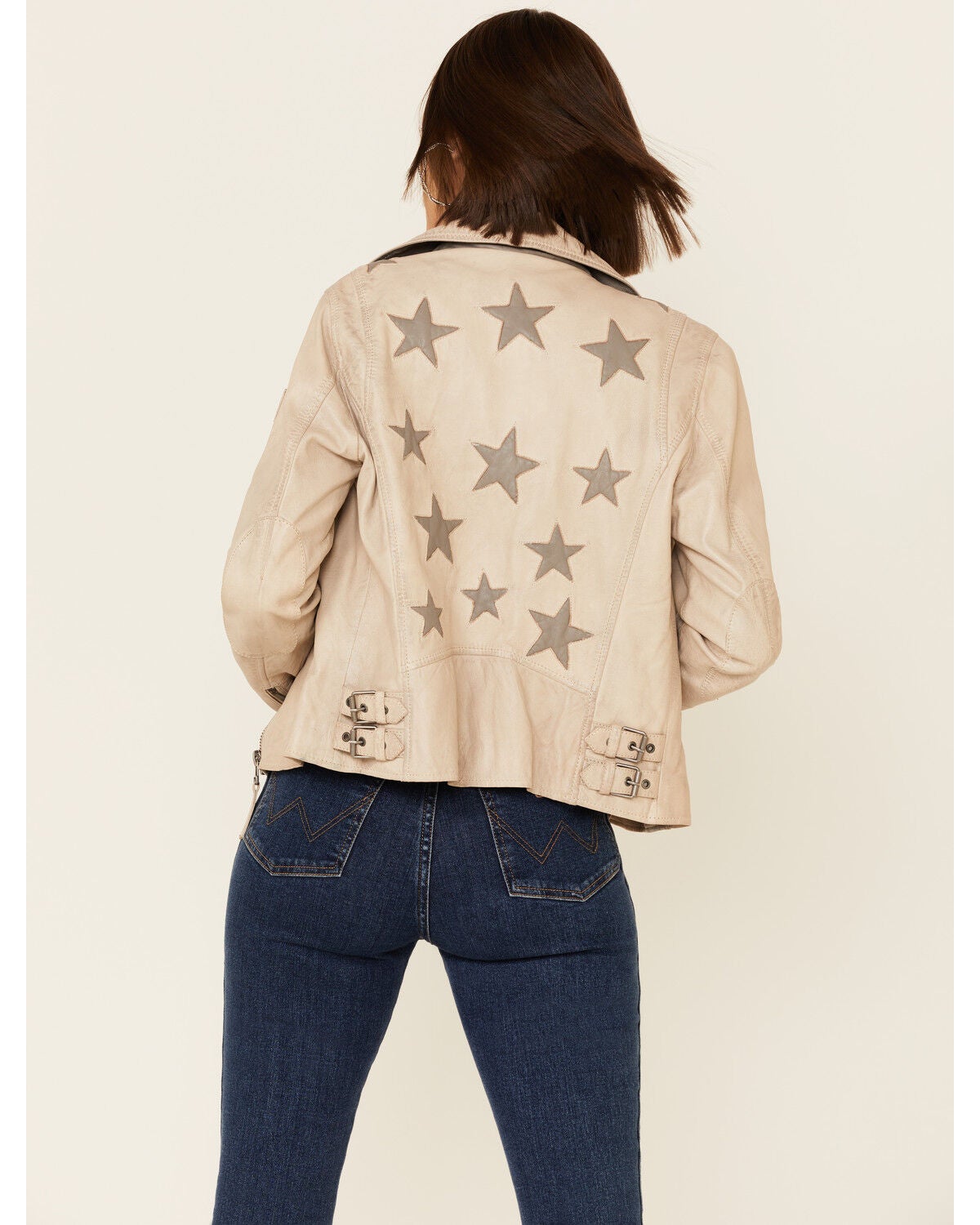 leather jacket white stars
