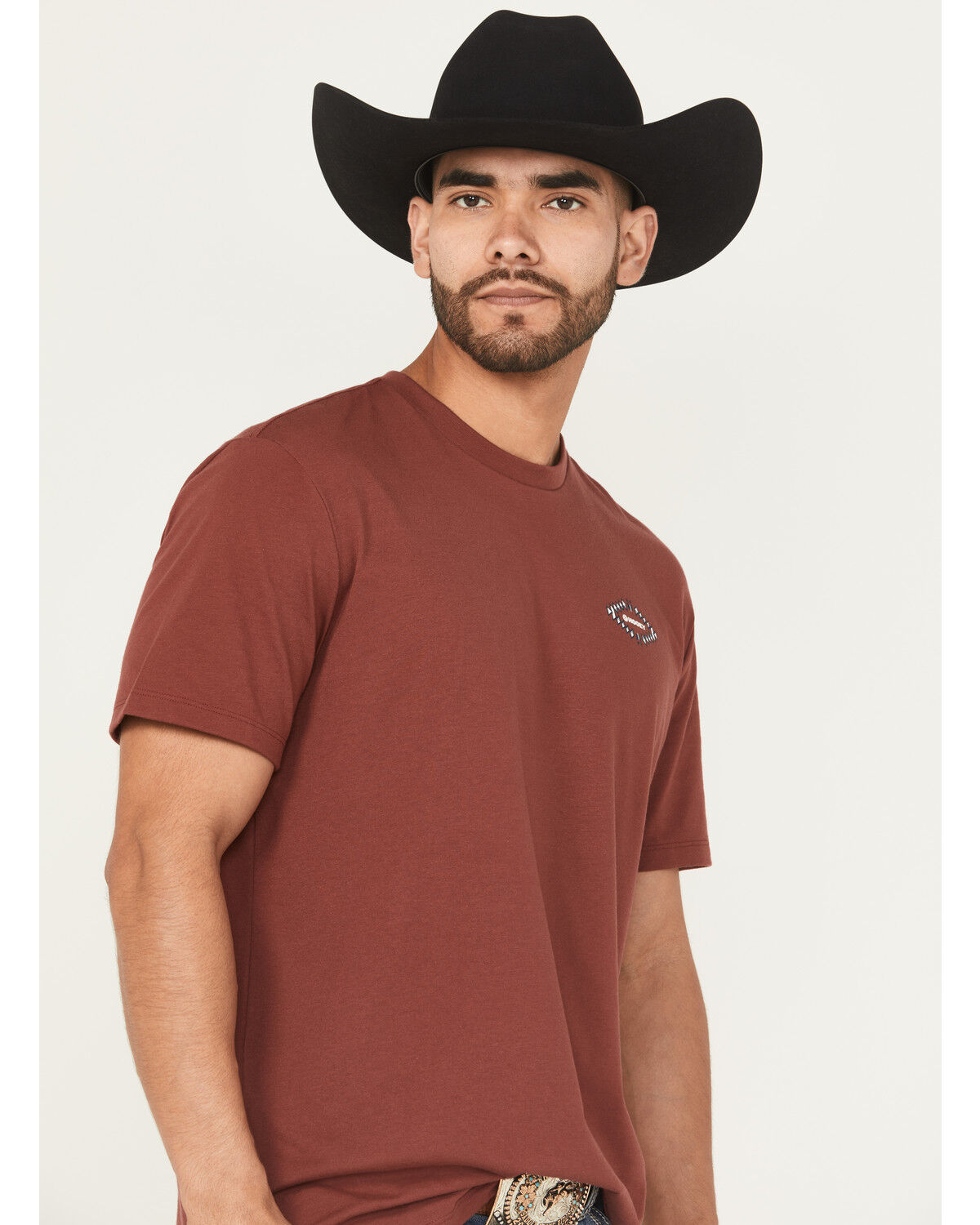 Image #4 - Hooey Men's El Dorado Short Sleeve Graphic T-Shirt, Burgundy, hi-res