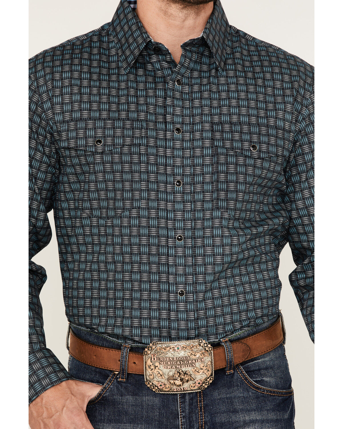 Image #3 - Panhandle Select Men's Digital Woven Print Long Sleeve Snap Western Shirt, , hi-res