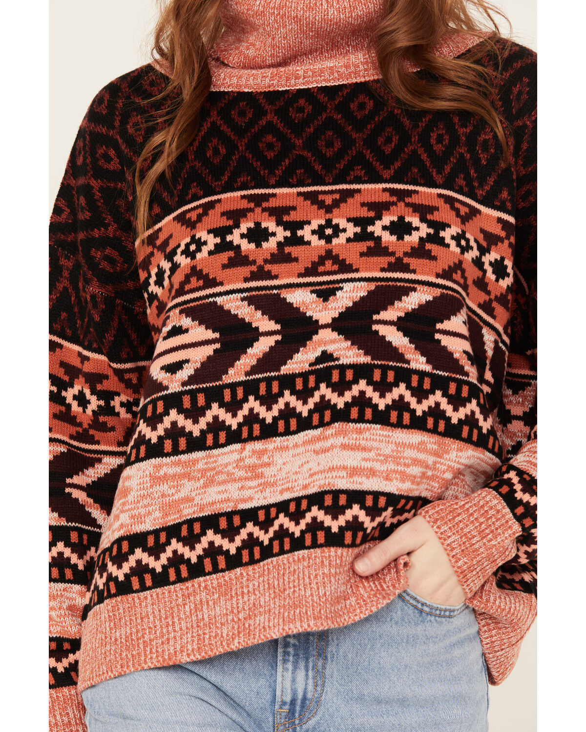 Image #3 - Wrangler Retro Women's Cowl Neck Long Sleeve Sweater, Multi, hi-res
