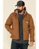 Carhartt Men's Washed Duck Sherpa Lined Hooded Work Jacket , Brown, hi-res