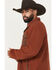 Image #2 - Ariat Men's Solid Polar Bear Mock Pullover, Rust Copper, hi-res