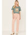 Image #2 - Wrangler Women's Born To Be Free Short Sleeve Cropped Graphic Tee, Sage, hi-res
