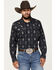 Image #1 - Gibson Trading Co Men's Mardi Gras Print Long Sleeve Snap Western Shirt, Black, hi-res