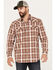 Image #2 - Moonshine Spirit Men's Rusty Gate Plaid Print Snap Western Shirt, Rust Copper, hi-res