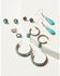 Image #1 - Shyanne Women's Ridge Canyon Turquoise Hoop Set - 6 Piece, Silver, hi-res