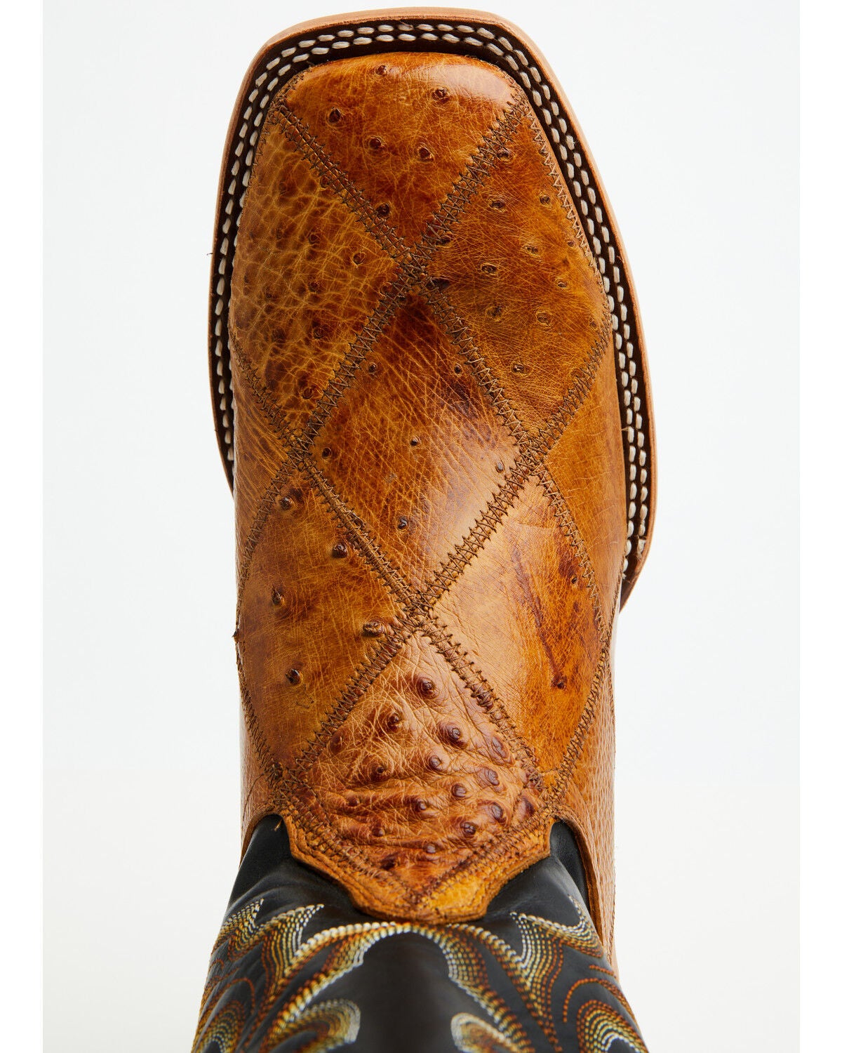 Image #6 - Cody James Men's Exotic Ostrich Patchwork Western Boots - Broad Square Toe, Tan, hi-res