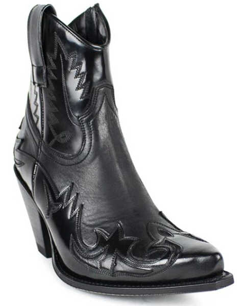 Image #1 - Sendra Women's Gabby Western Booties - Snip Toe , Black, hi-res