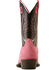Image #3 - Ariat Girls' Futurity Fort Worth Roughout Western Boots - Broad Square Toe, Pink, hi-res