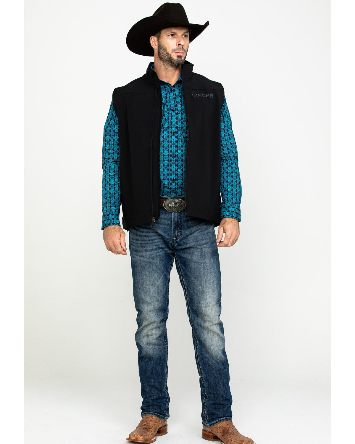 Image #6 - Cinch Men's Solid Bonded Softshell Zip Vest, , hi-res