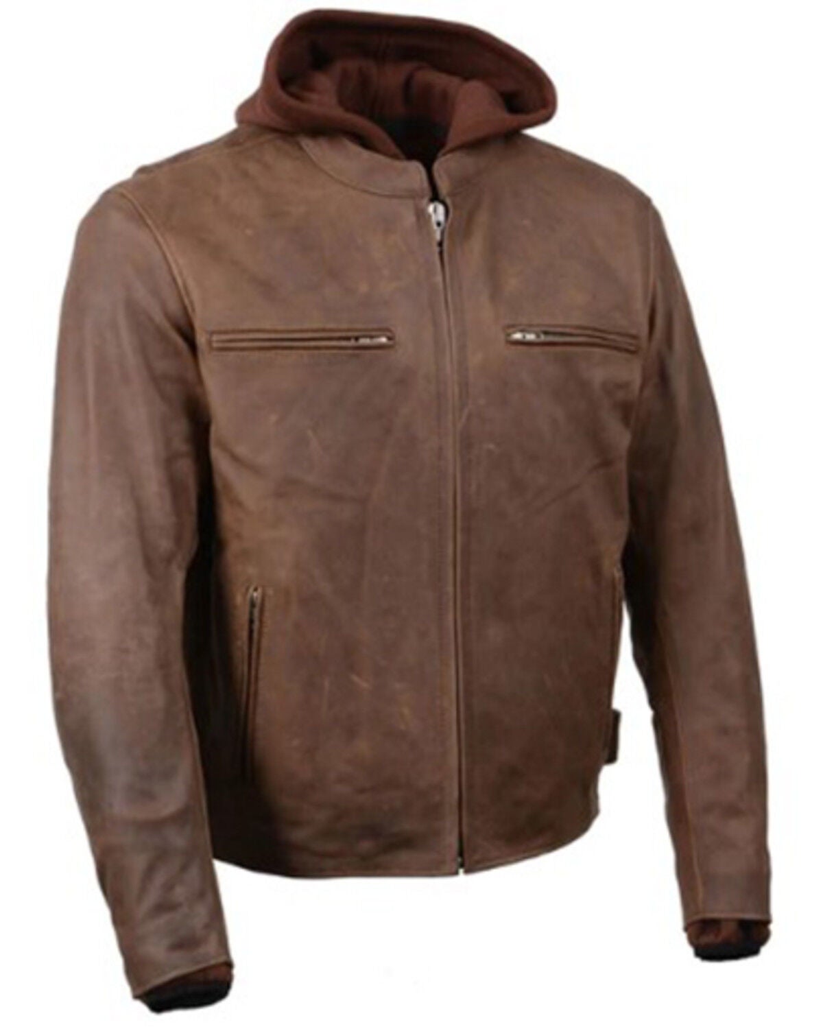 Milwaukee Leather Men's Scoundrel Vintage Crazy Horse Leather Jacket - 4X, Brown, hi-res