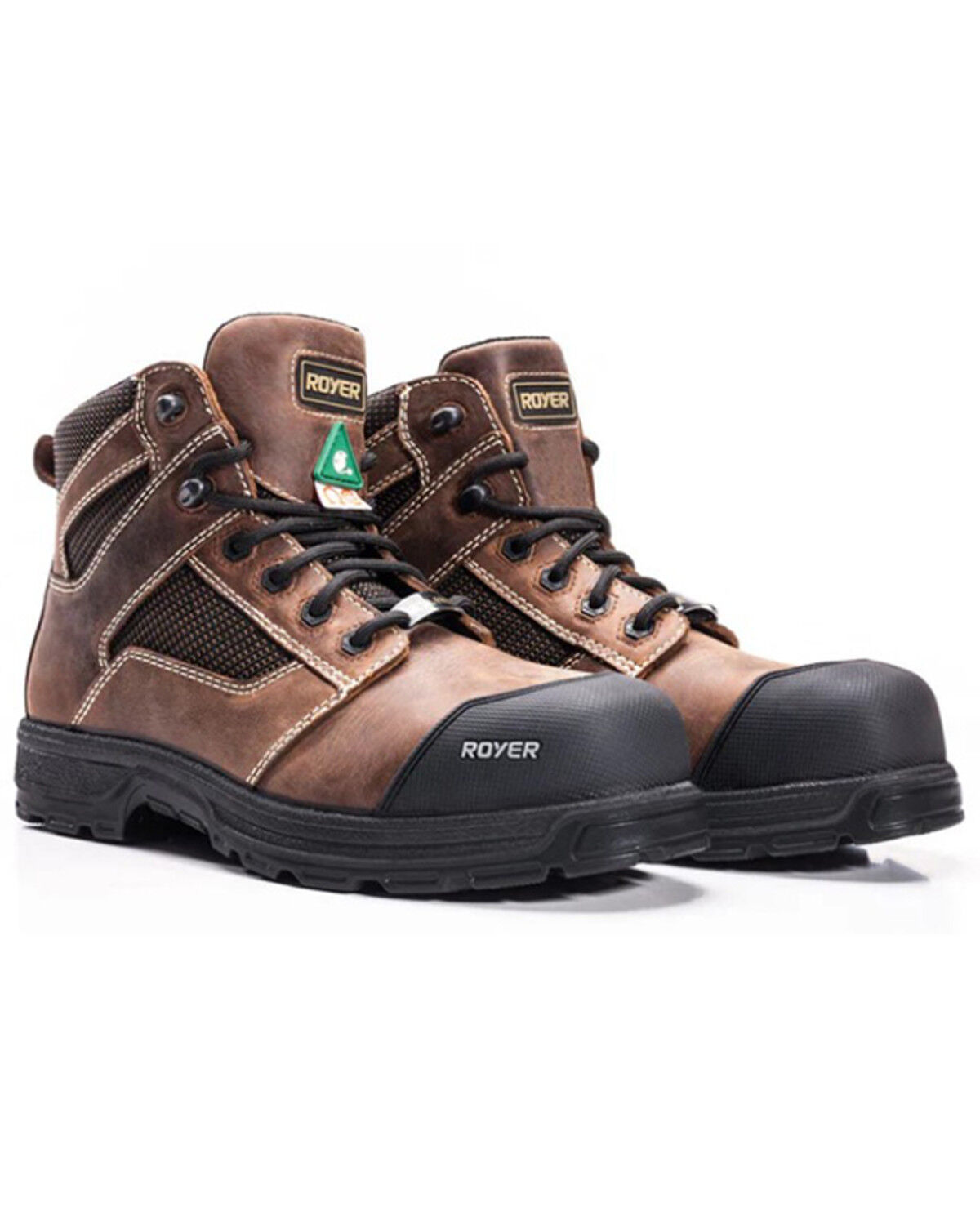 Image #1 - ROYER Men's 6" Agility Work Boots - Composite Toe, Brown, hi-res