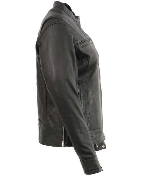 Image #2 - Milwaukee Leather Women's Lightweight Triple Stitch Vented Scooter Jacket, Black, hi-res