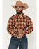 Image #1 - Pendleton Men's Boot Barn Exclusive Wyatt Plaid Print Long Sleeve Snap Western Shirt, Tan, hi-res