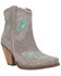 Image #1 - Dingo Women's Tootsie Floral Embroidered Western Fashion Booties - Snip Toe, Grey, hi-res