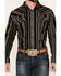 Image #2 - Cody James Men's Caspian Serape Striped Long Sleeve Snap Western Shirt, Burgundy, hi-res