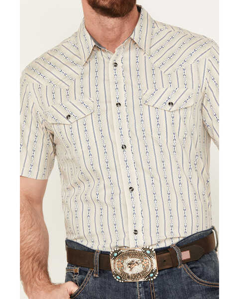 Image #3 - Cody James Men's Maya Striped Short Sleeve Western Snap Shirt, Tan, hi-res