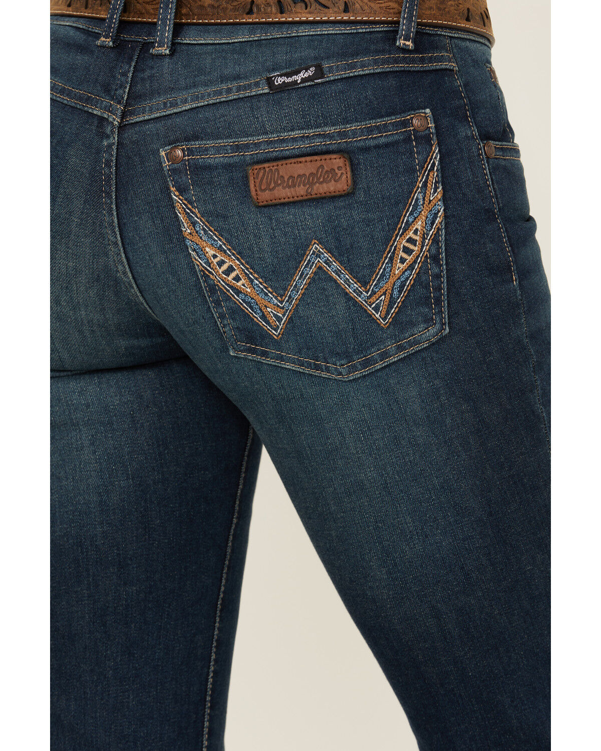 Image #4 - Wrangler Retro Women's Sadie Dark Wash Low Rise Stretch Trouser Jeans, Dark Wash, hi-res