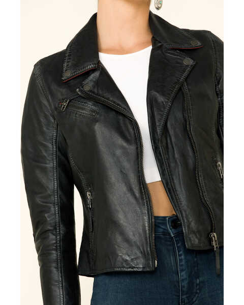 Image #4 - Mauritius Women's Christy Scatter Star Leather Jacket , Navy, hi-res