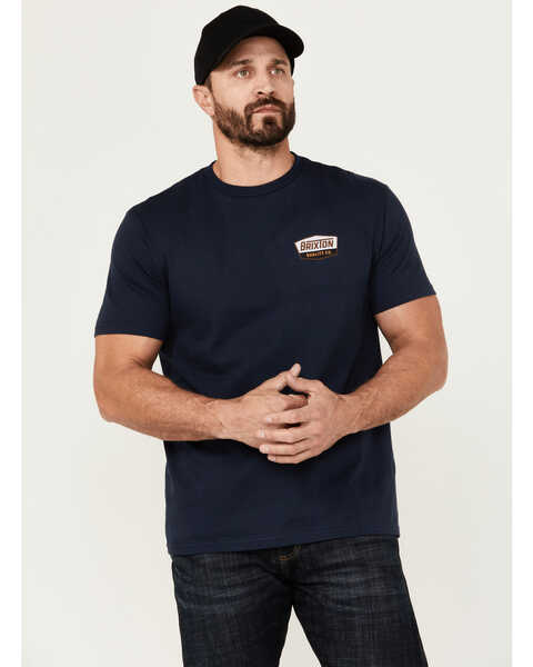 Image #2 - Brixton Men's Regal Logo Short Sleeve Graphic T-Shirt, Medium Blue, hi-res