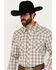 Image #1 - Wrangler 20X Men's Plaid Print Long Sleeve Snap Western Shirt, Sand, hi-res