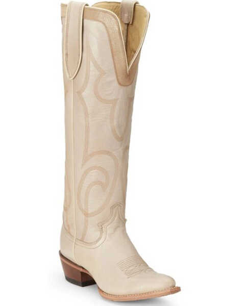 Image #1 - Justin Women's Verlie Vintage Tall Western Boots - Snip Toe , Cream, hi-res