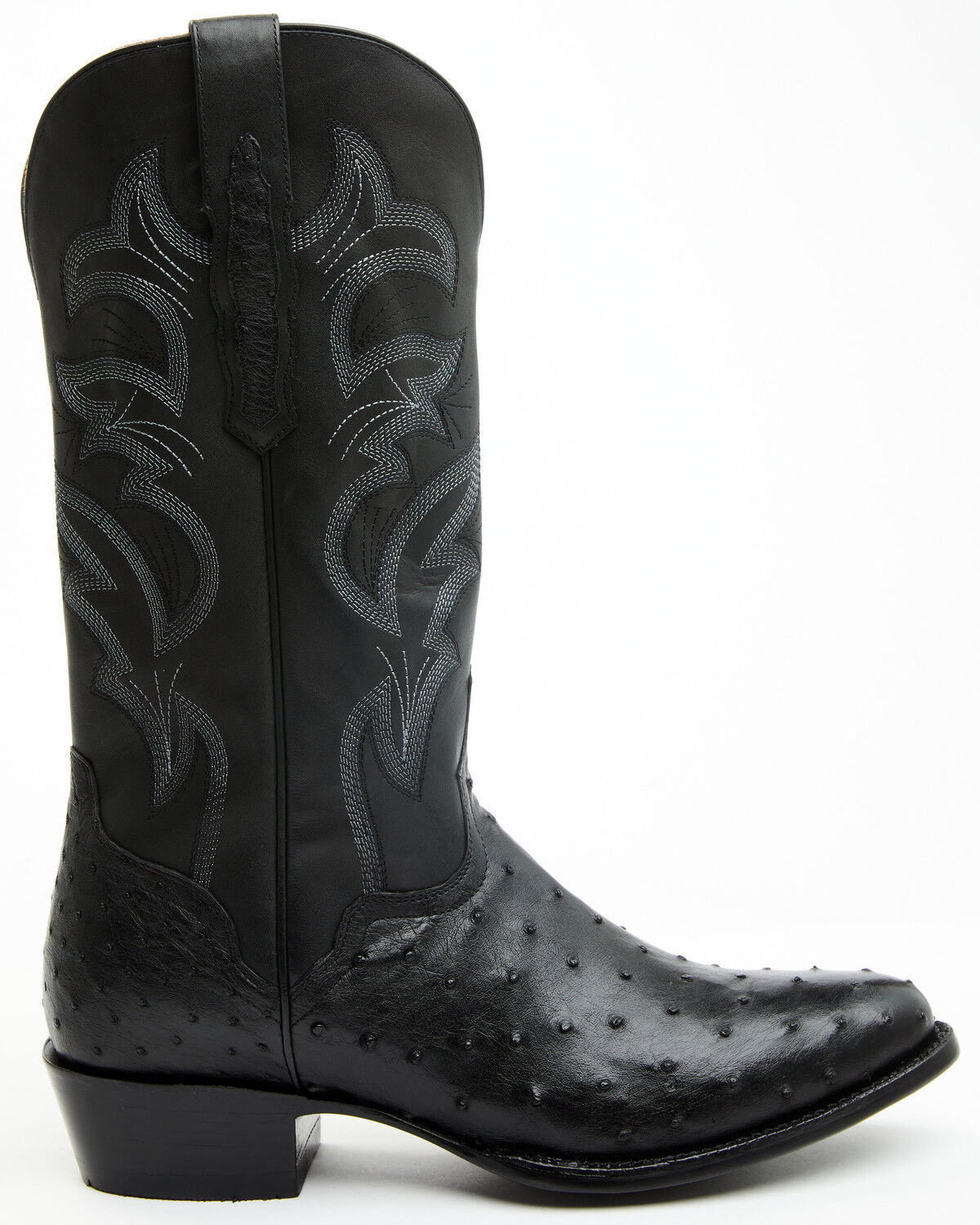Image #2 - EL Dorado Men's Full Quill Ostrich Exotic Western Boots - Round Toe, Black, hi-res