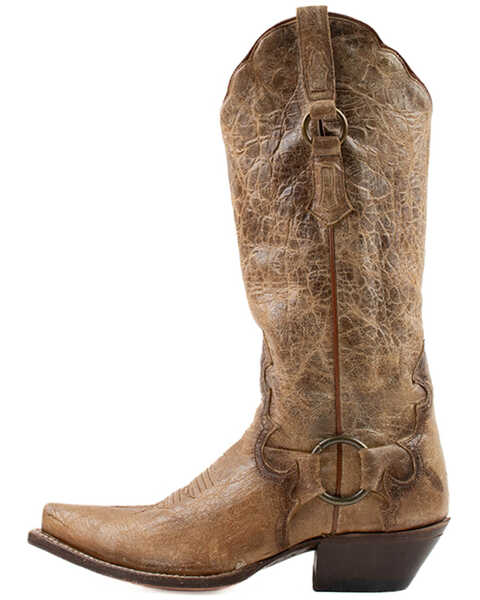 Image #3 - Dan Post Women's Greta Crackle Western  Boots - Snip Toe , Tan, hi-res