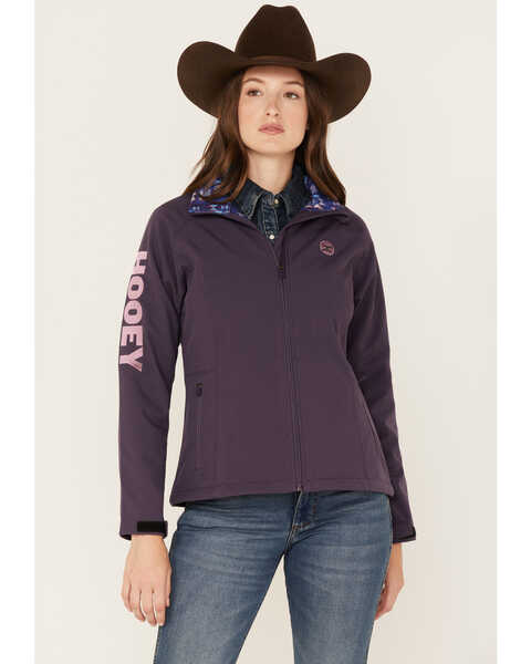 Hooey Women's Southwestern Print Lined Softshell Jacket, Purple, hi-res