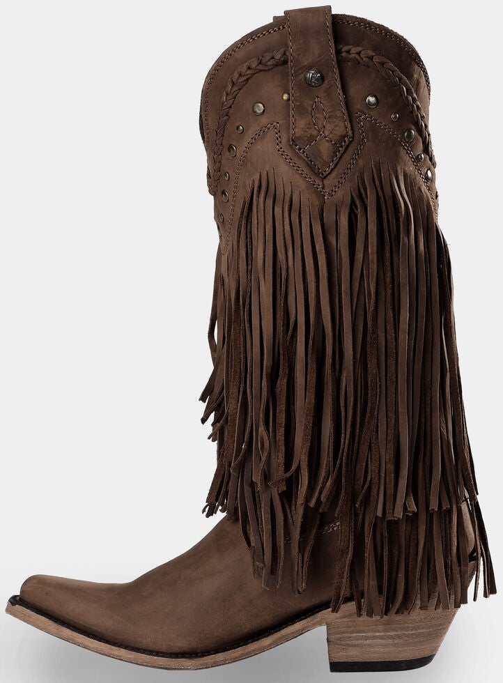 Liberty Black Vegas Fringe Boots Pointed Toe Sheplers