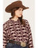 Image #2 - Ariat Women's Billie Jean Southwestern Jacquard Print Long Sleeve Button-Down Shirt - Plus, Purple, hi-res