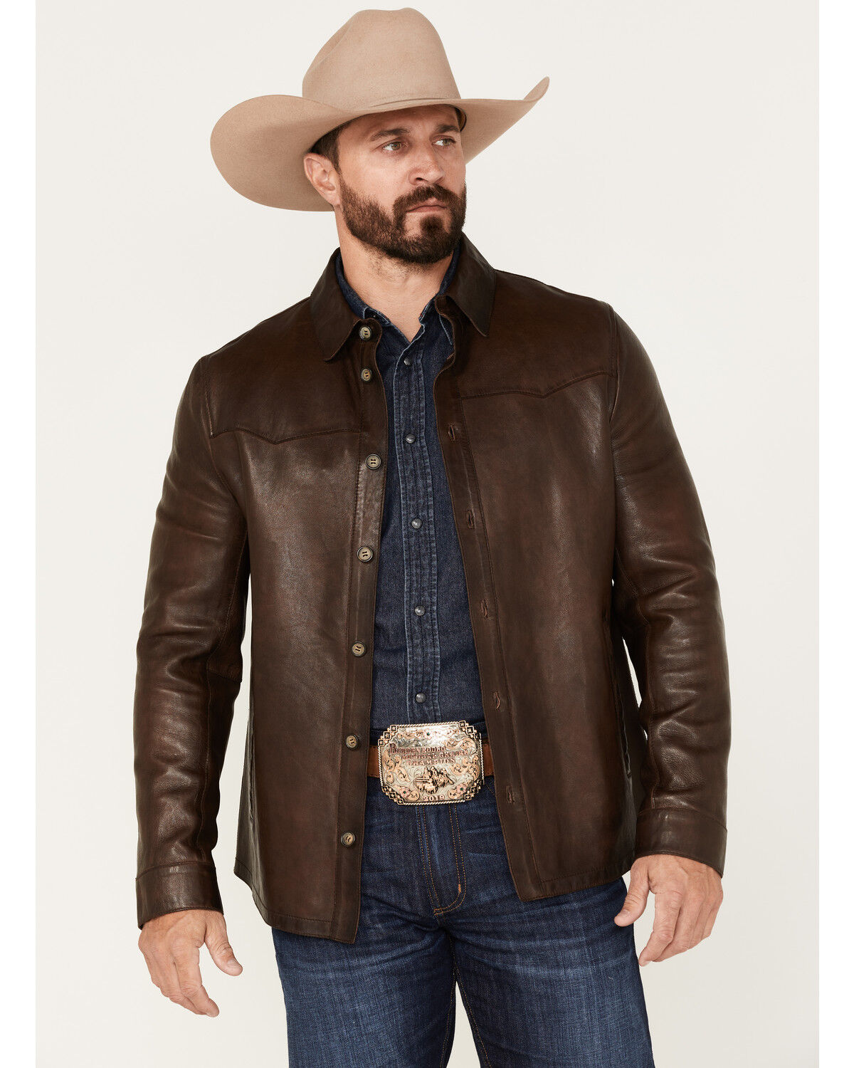 Image #1 - Scully Men's Leather, Chocolate, hi-res