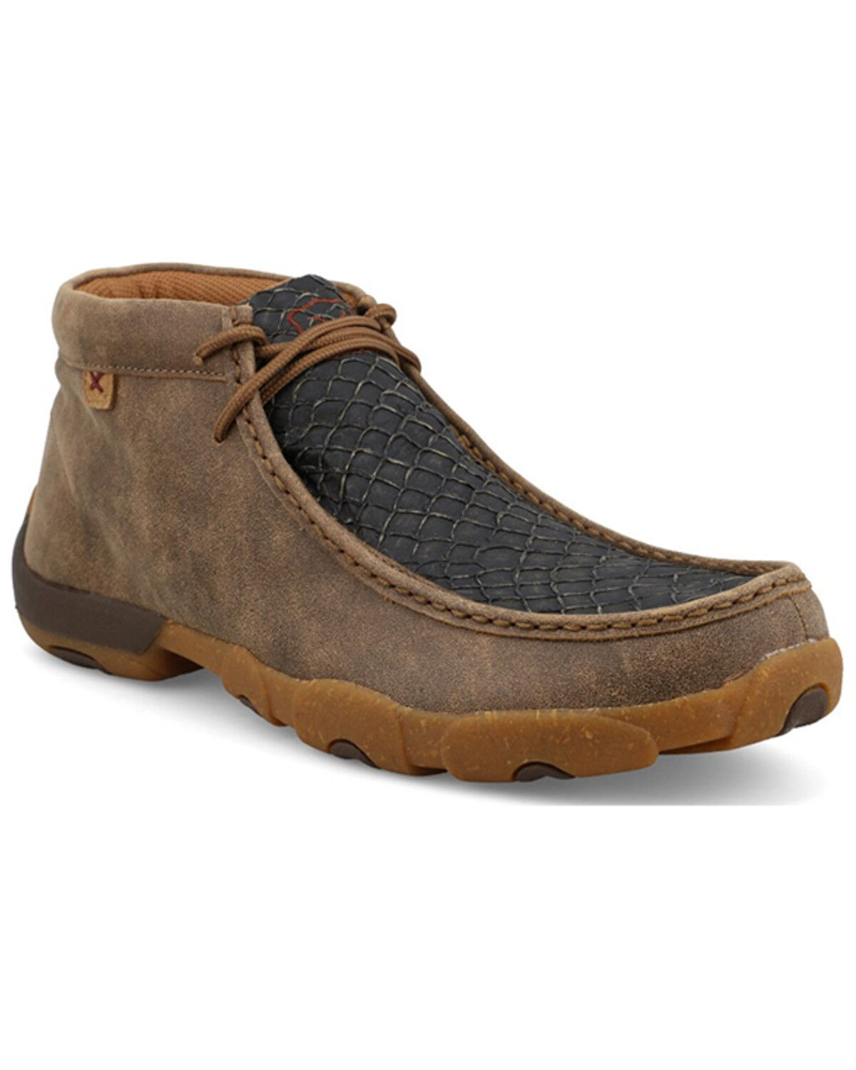 Image #1 - Twisted X Men's Exotic Seabass Chukka Driving Mocs, Black, hi-res