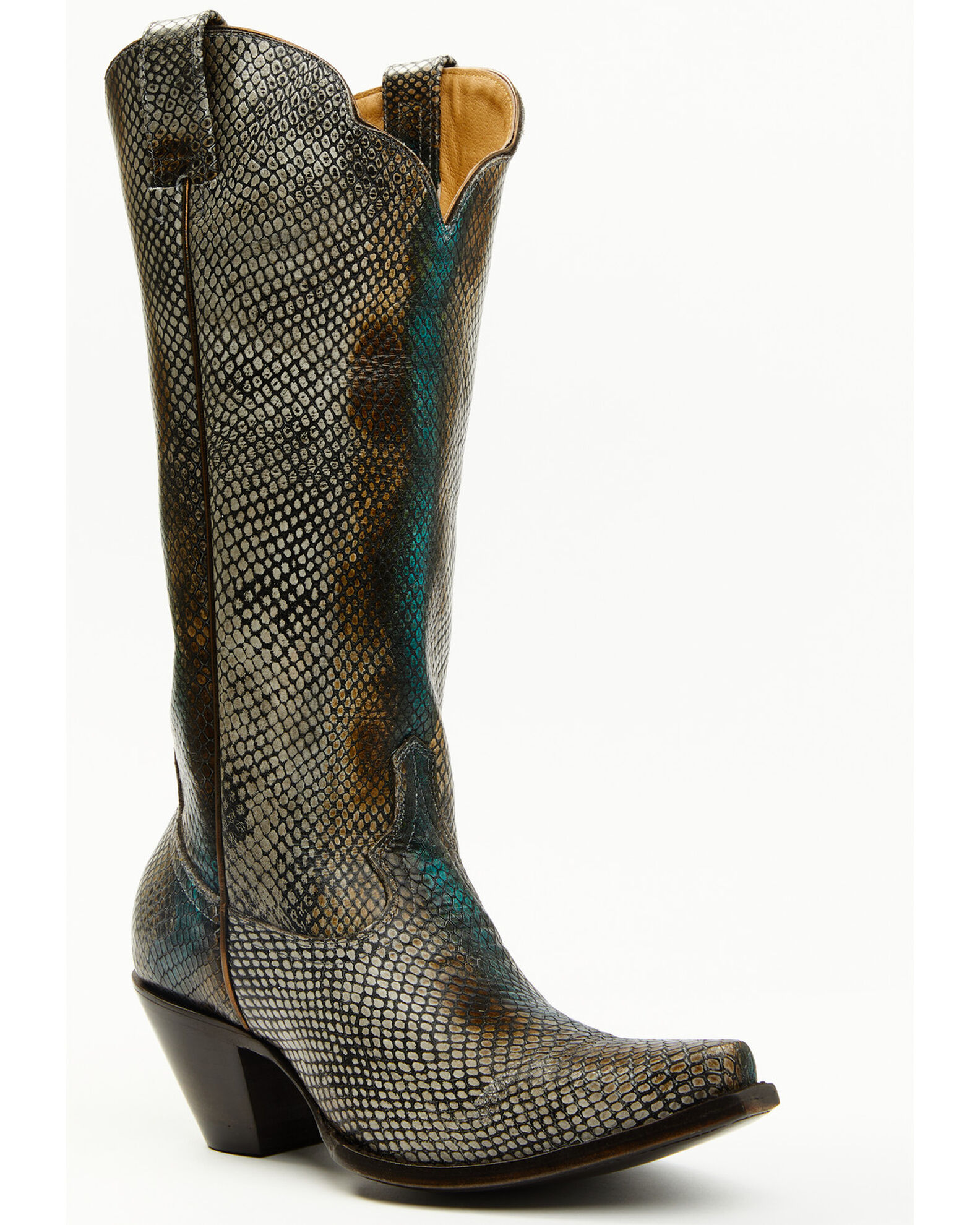 Idyllwind Women s Strut Snake Print Leather Western Boots Snip Toe Sheplers