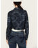 Image #4 - Shyanne Women's Printed Cropped Frayed Jacket, Dark Wash, hi-res