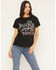 Image #1 - People of Leisure Women's Jelly Roll Beautifully Broken Short Sleeve Cropped Graphic Tee, Black, hi-res