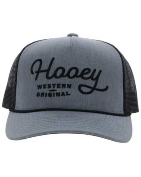 Hooey Men's OG Logo Rope Trucker Hat, Grey, hi-res